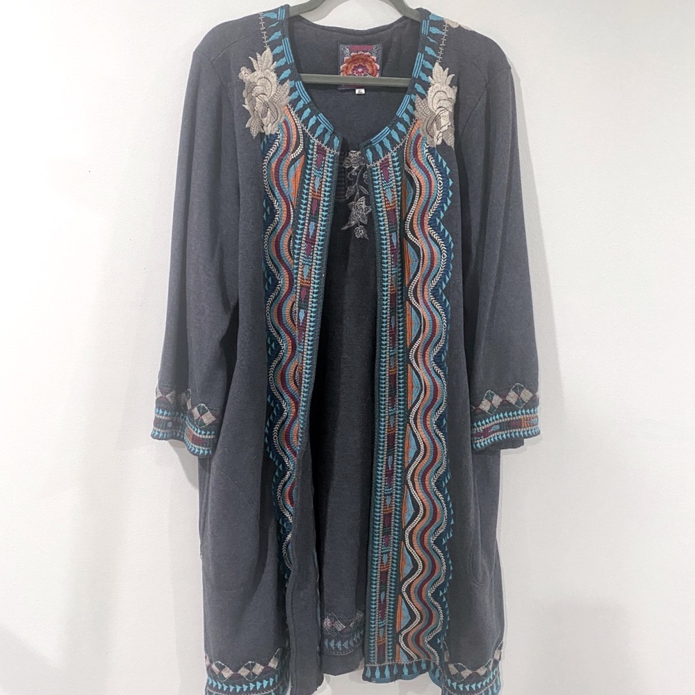 Johnny Was Sweater Duster, Size XL